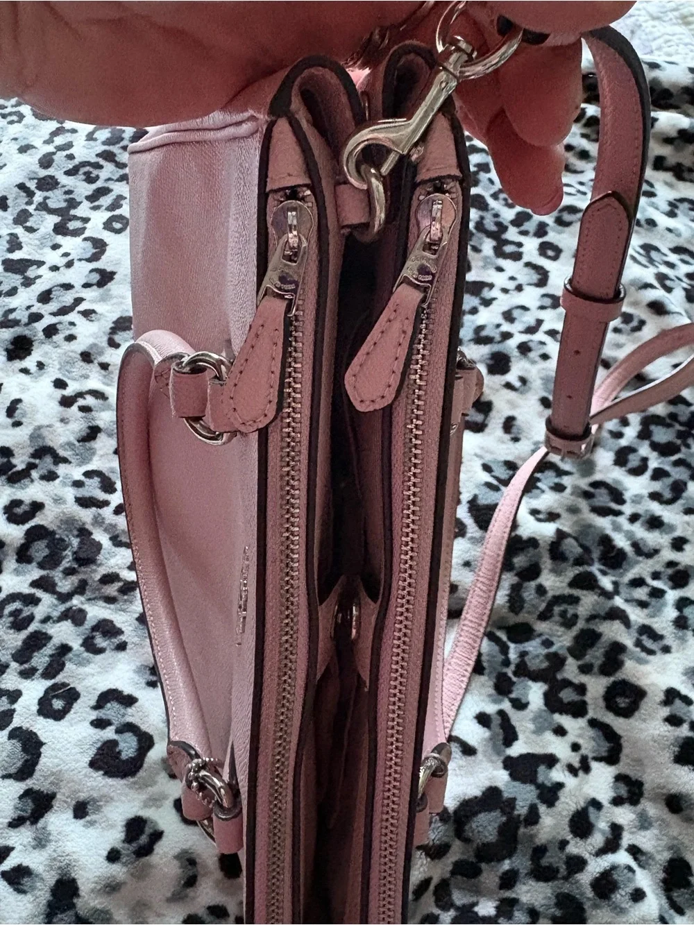 COACH Surrey Carryall in Blush Pink Leather Double-Zip Satchel